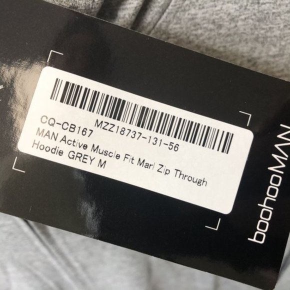 Boohoo Man Med Active Muscle Fit Marl Zip Hoodie - Picture 6 of 9